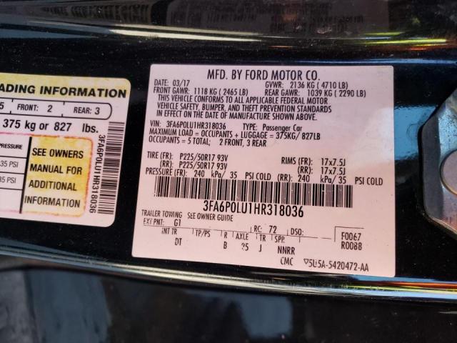 Photo 10 from auction – 2017 FORD FUSION SE with VIN 3FA6P0LU1HR318036