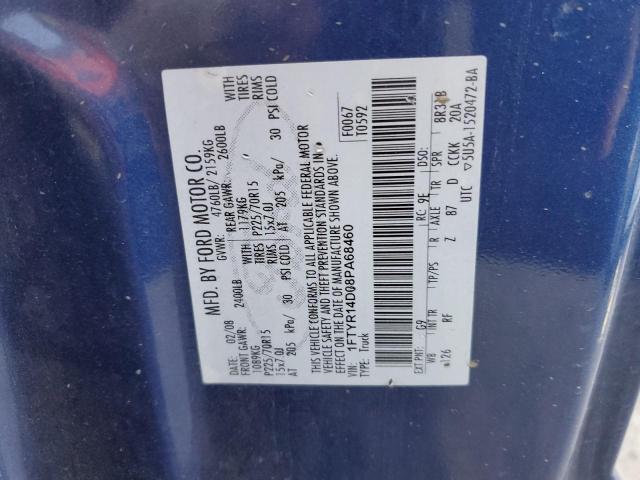 Photo 10 from auction – 2008 FORD RANGER SUP with VIN 1FTYR14D08PA68460