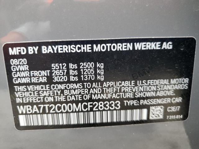 Photo 10 from auction – 2021 BMW 740 I with VIN WBA7T2C00MCF28333