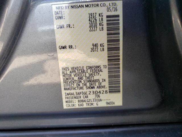 Photo 10 from auction – 2016 NISSAN ALTIMA 2.5 with VIN 1N4AL3AP3GC230428