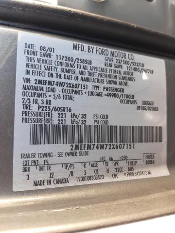 Photo 10 from auction – 2002 MERCURY GRAND MARQ with VIN 2MEFM74W72X607151
