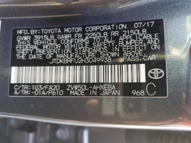 Photo 10 from auction – 2017 TOYOTA PRIUS with VIN JTDKBRFU2H3049938