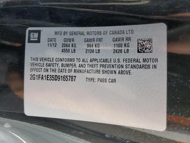 Photo 10 from auction – 2013 CHEVROLET CAMARO LS with VIN 2G1FA1E35D9165787