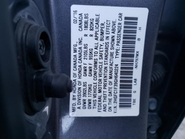 Photo 10 from auction – 2016 HONDA CIVIC EX with VIN 2HGFC1F39GH640224
