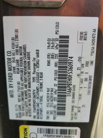 Foto 10 de la subasta – 2015 FORD MUSTANG con VIN 1FA6P8TH0F5360974