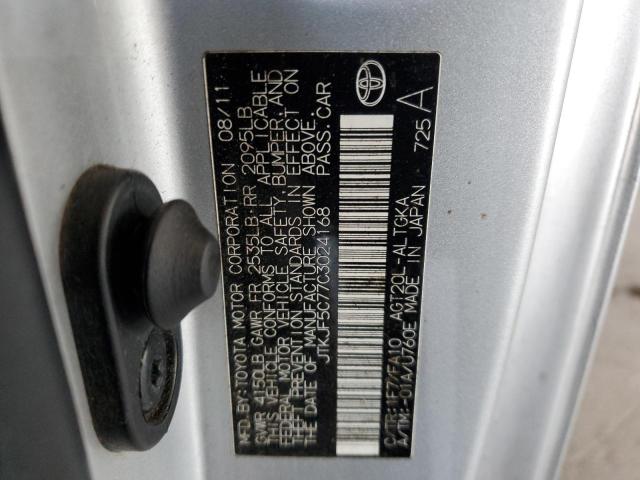 Photo 10 from auction – 2012 TOYOTA SCION TC with VIN JTKJF5C77C3024168