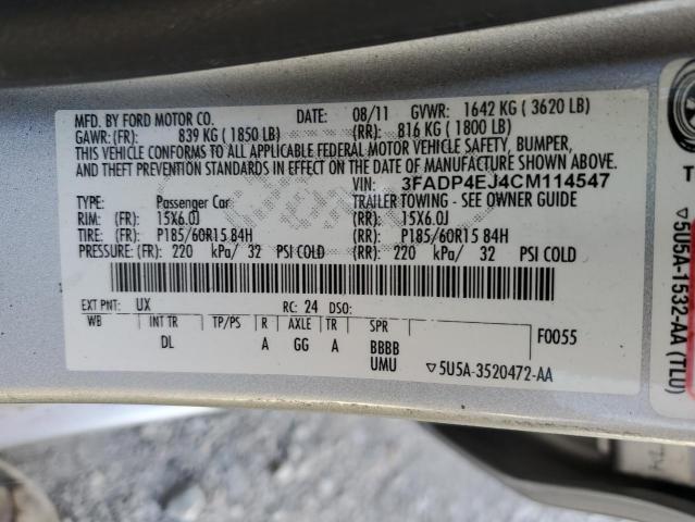 صورة رقم 10 من المزاد - 2012 FORD FIESTA SE مع VIN 3FADP4EJ4CM114547
