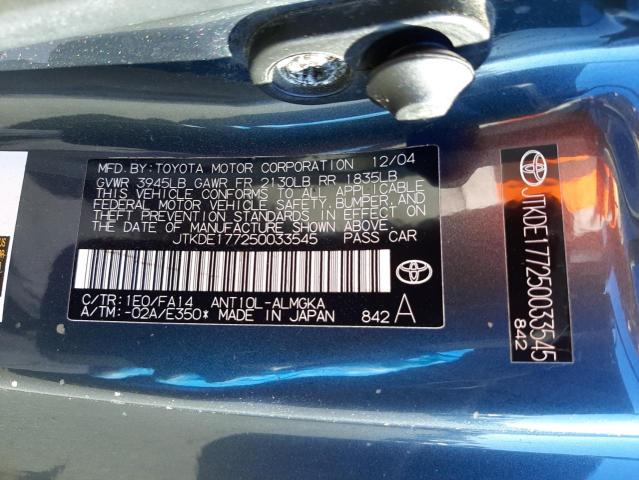 Photo 10 from auction – 2005 TOYOTA SCION TC with VIN JTKDE177250033545