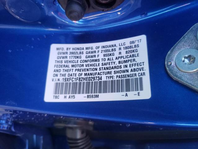 Photo 10 from auction – 2017 HONDA CIVIC EX with VIN 19XFC1F82HE029734