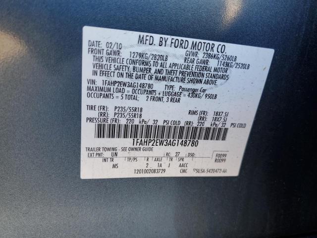Фото 10 с аукциона – 2010 FORD TAURUS SEL с VIN 1FAHP2EW3AG148780