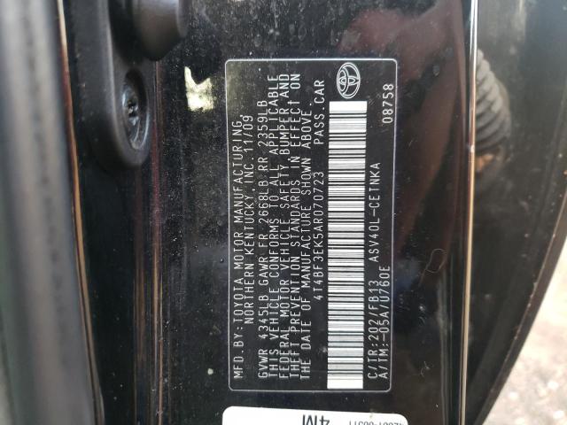 Photo 10 from auction – 2010 TOYOTA CAMRY BASE with VIN 4T4BF3EK5AR070723
