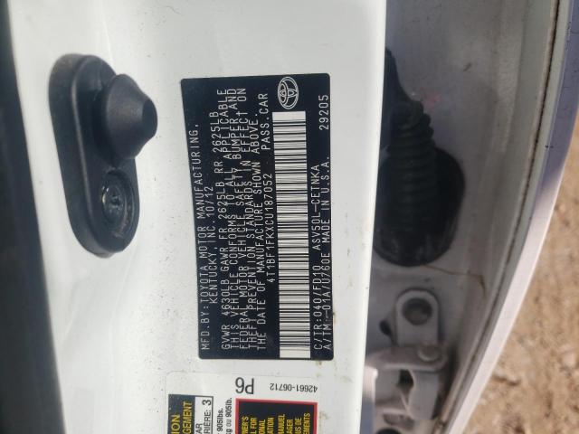 Zdjęcie 10 z aukcji – 2012 TOYOTA CAMRY BASE z VIN 4T1BF1FKXCU187052