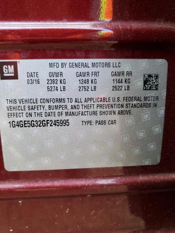 Photo 10 from auction – 2016 BUICK LACROSSE P with VIN 1G4GE5G32GF245995