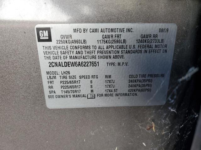 Photo 10 from auction – 2010 CHEVROLET EQUINOX LT with VIN 2CNALDEW6A6227651