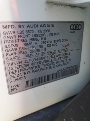 Photo 10 from auction – 2017 AUDI Q7 PREMIUM with VIN WA1LAAF76HD015122