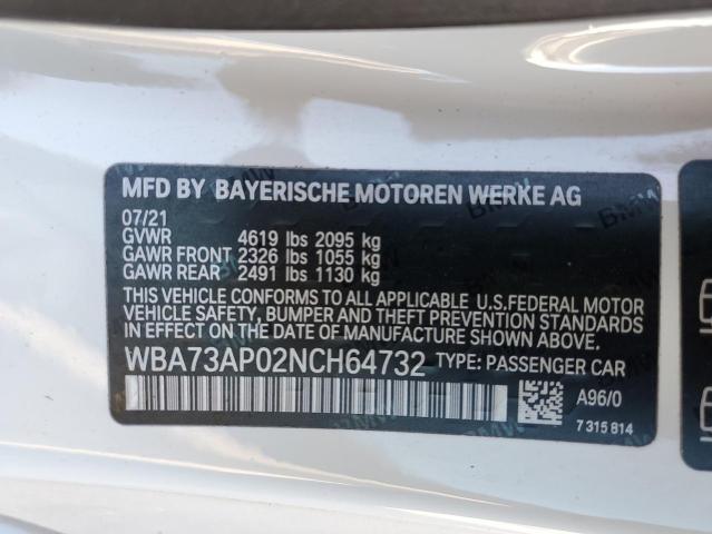 Photo 10 from auction – 2022 BMW 430XI with VIN WBA73AP02NCH64732