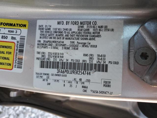 Photo 10 from auction – 2014 FORD FUSION SE with VIN 3FA6P0LU9ER254744