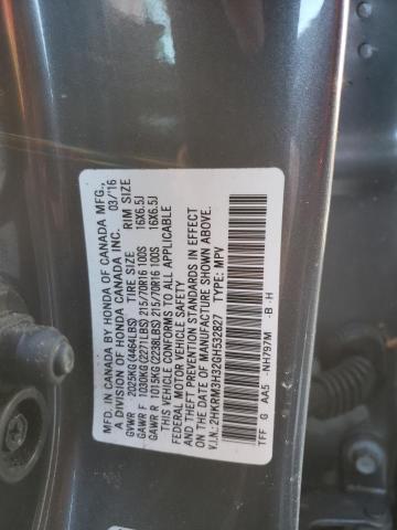 Photo 10 from auction – 2016 HONDA CR-V LX with VIN 2HKRM3H32GH532827