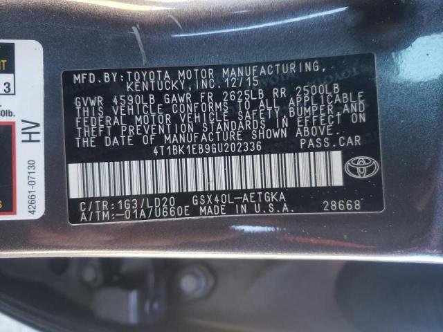 Photo 10 from auction – 2016 TOYOTA AVALON XLE with VIN 4T1BK1EB9GU202336