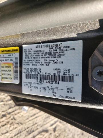 Photo 10 from auction – 2019 FORD FUSION SE with VIN 3FA6P0LU6KR263204