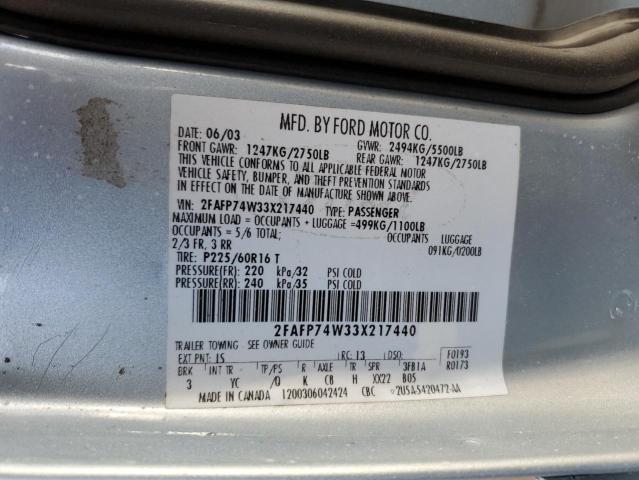 Photo 10 from auction – 2003 FORD CROWN VICT with VIN 2FAFP74W33X217440