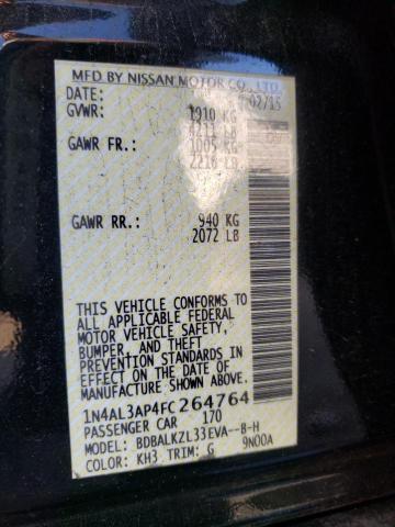 Photo 10 from auction – 2015 NISSAN ALTIMA 2.5 with VIN 1N4AL3AP4FC264764