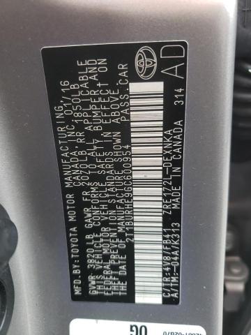 Photo 10 from auction – 2016 TOYOTA COROLLA L with VIN 2T1BURHE9GC600954