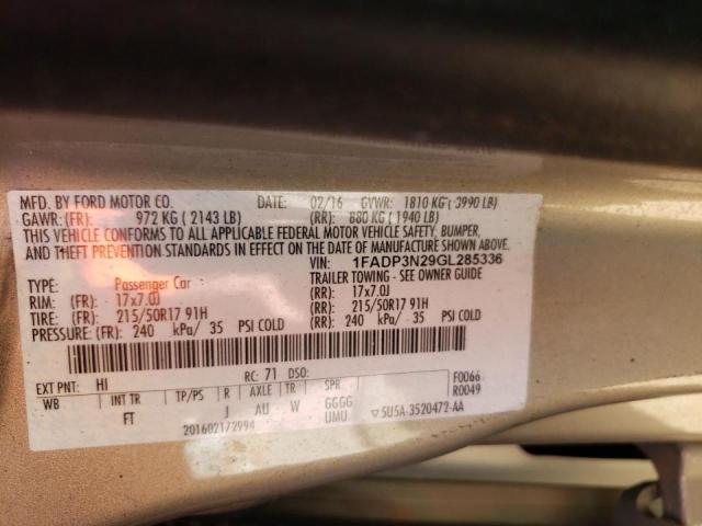 Photo 10 from auction – 2016 FORD FOCUS TITA with VIN 1FADP3N29GL285336