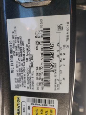 Photo 10 from auction – 2016 FORD FUSION SE with VIN 3FA6P0H73GR117451