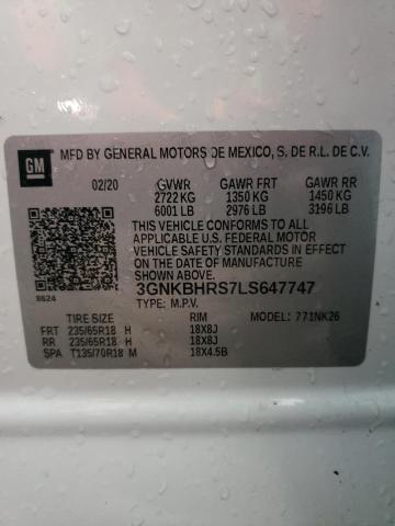 Photo 10 from auction – 2020 CHEVROLET BLAZER 2LT with VIN 3GNKBHRS7LS647747