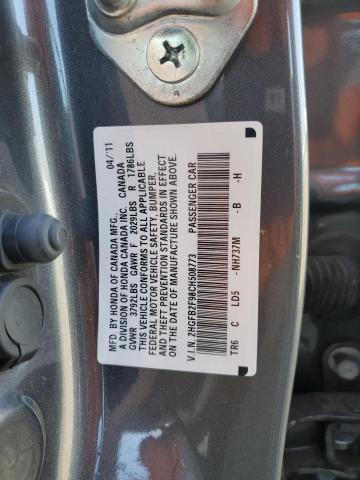 Photo 10 from auction – 2012 HONDA CIVIC EXL with VIN 2HGFB2F98CH508773