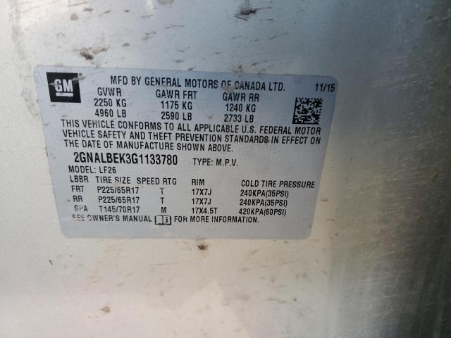 Photo 10 from auction – 2016 CHEVROLET EQUINOX LS with VIN 2GNALBEK3G1133780