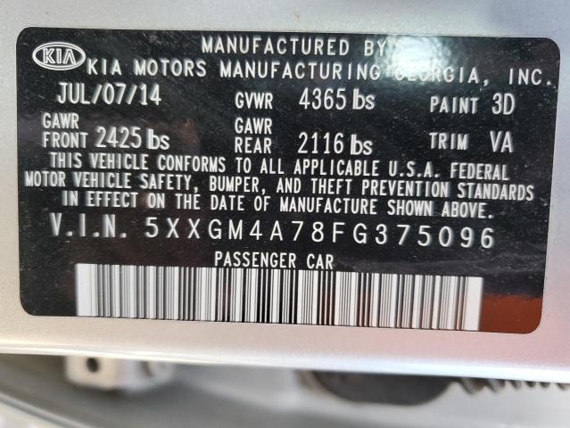 Photo 10 from auction – 2015 KIA OPTIMA LX with VIN 5XXGM4A78FG375096