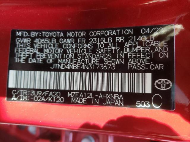 Photo 10 from auction – 2022 TOYOTA COROLLA SE with VIN JTND4MBE4N3173673