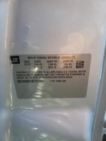 Photo 10 from auction – 2012 CHEVROLET IMPALA LS with VIN 2G1WA5E33C1217857