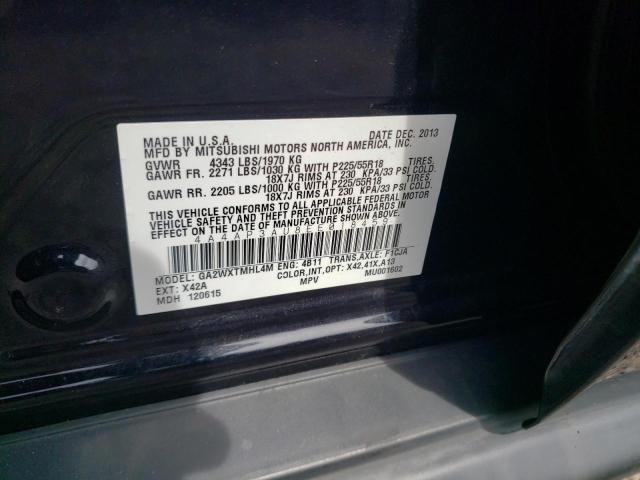 Photo 10 from auction – 2014 MITSUBISHI OUTLANDER with VIN 4A4AP3AU8EE018459