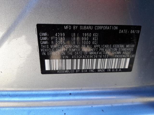 Photo 10 from auction – 2019 SUBARU IMPREZA PR with VIN 4S3GKAC69K3616103