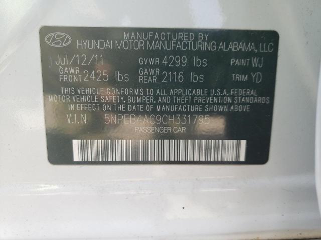 Photo 10 from auction – 2012 HYUNDAI SONATA GLS with VIN 5NPEB4AC9CH331795
