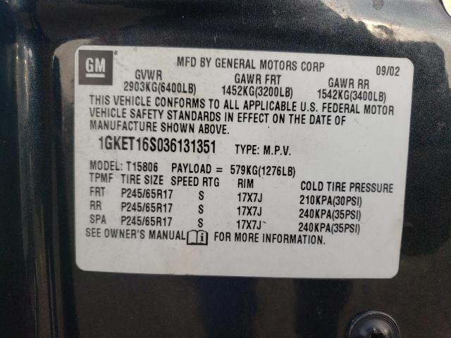 Photo 10 from auction – 2003 GMC ENVOY XL with VIN 1GKET16S036131351