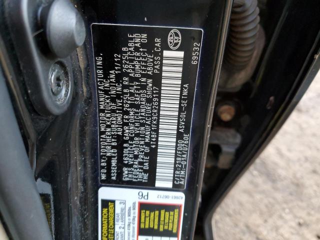 Photo 10 from auction – 2012 TOYOTA CAMRY BASE with VIN 4T4BF1FK9CR269117