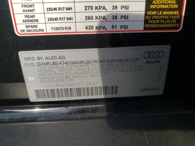 Photo 10 from auction – 2012 AUDI A3 PREMIUM with VIN WAUMFAFM4CA112537