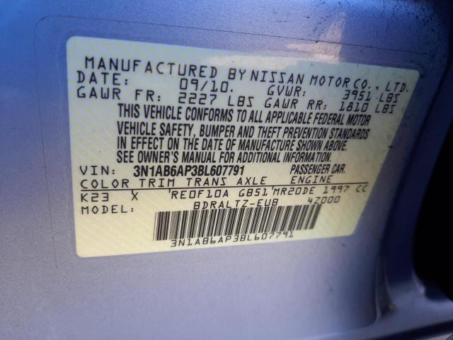 Photo 10 from auction – 2011 NISSAN SENTRA SR with VIN 3N1AB6AP3BL607791