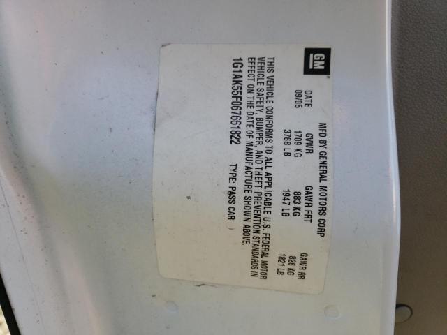 Photo 10 from auction – 2006 CHEVROLET COBALT LS with VIN 1G1AK55F067661822