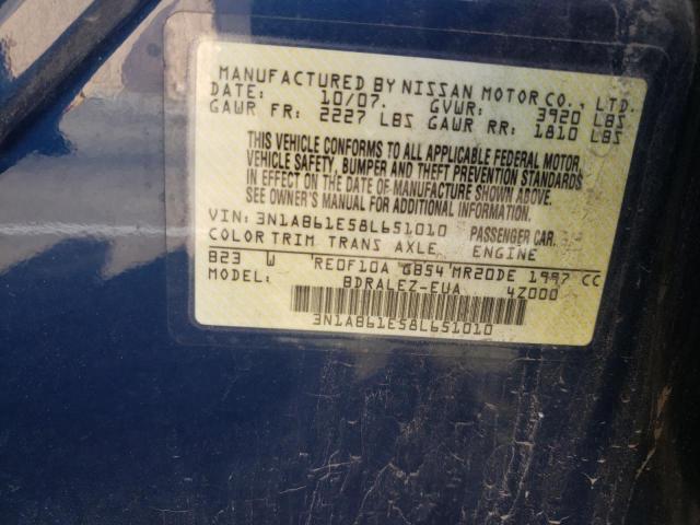 Photo 10 from auction – 2008 NISSAN SENTRA 2.0 with VIN 3N1AB61E58L651010