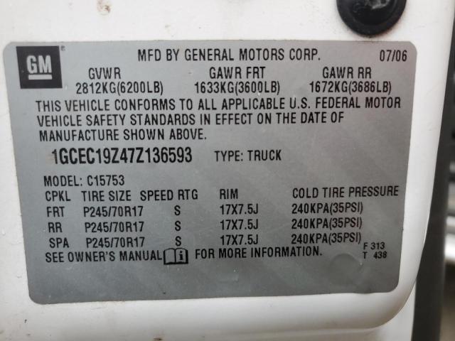 Photo 10 from auction – 2007 CHEVROLET SILVERADO with VIN 1GCEC19Z47Z136593