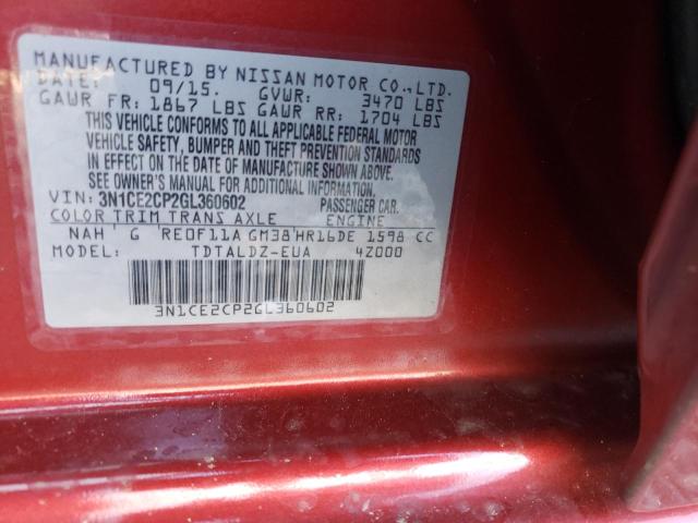 Photo 10 from auction – 2016 NISSAN VERSA NOTE with VIN 3N1CE2CP2GL360602