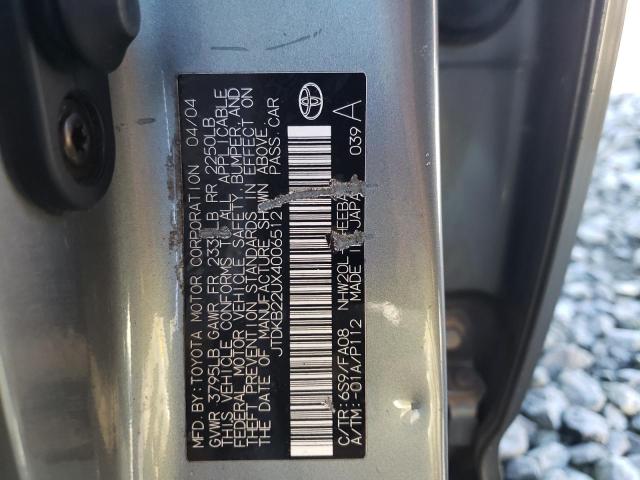Photo 10 from auction – 2004 TOYOTA PRIUS with VIN JTDKB22UX40065121