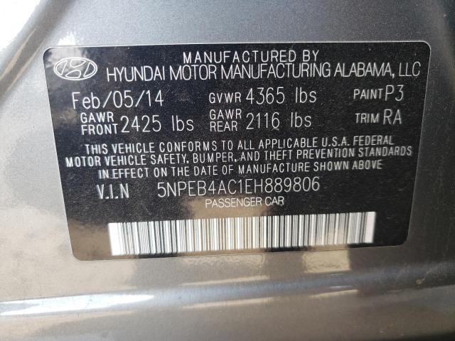 Photo 10 from auction – 2014 HYUNDAI SONATA with VIN 5NPEB4AC1EH889806