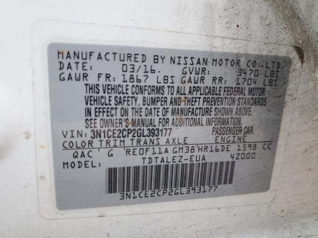 Photo 10 from auction – 2016 NISSAN VERSA NOTE with VIN 3N1CE2CP2GL393177