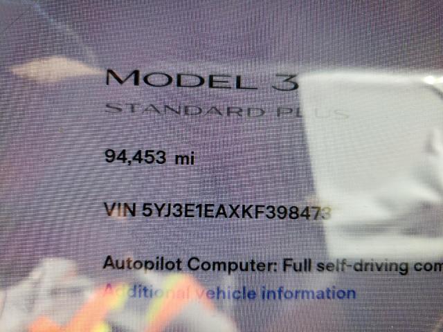 Photo 8 from auction – 2019 TESLA MODEL 3 with VIN 5YJ3E1EAXKF398473